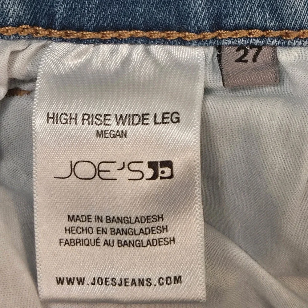 Joes Jeans Womens High Rise Wide Leg Megan Jeans 27×33 Distressed Light Washed
